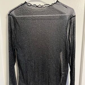 Black Sheer Long Sleeve Top